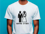 Funny Groom Shirt – Game Over Wedding T-Shirt – Bachelor Party Tee for Men – Just Married Gift – Husband Shirt – Wedding Humor