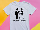Funny Groom Shirt – Game Over Wedding T-Shirt – Bachelor Party Tee for Men – Just Married Gift – Husband Shirt – Wedding Humor