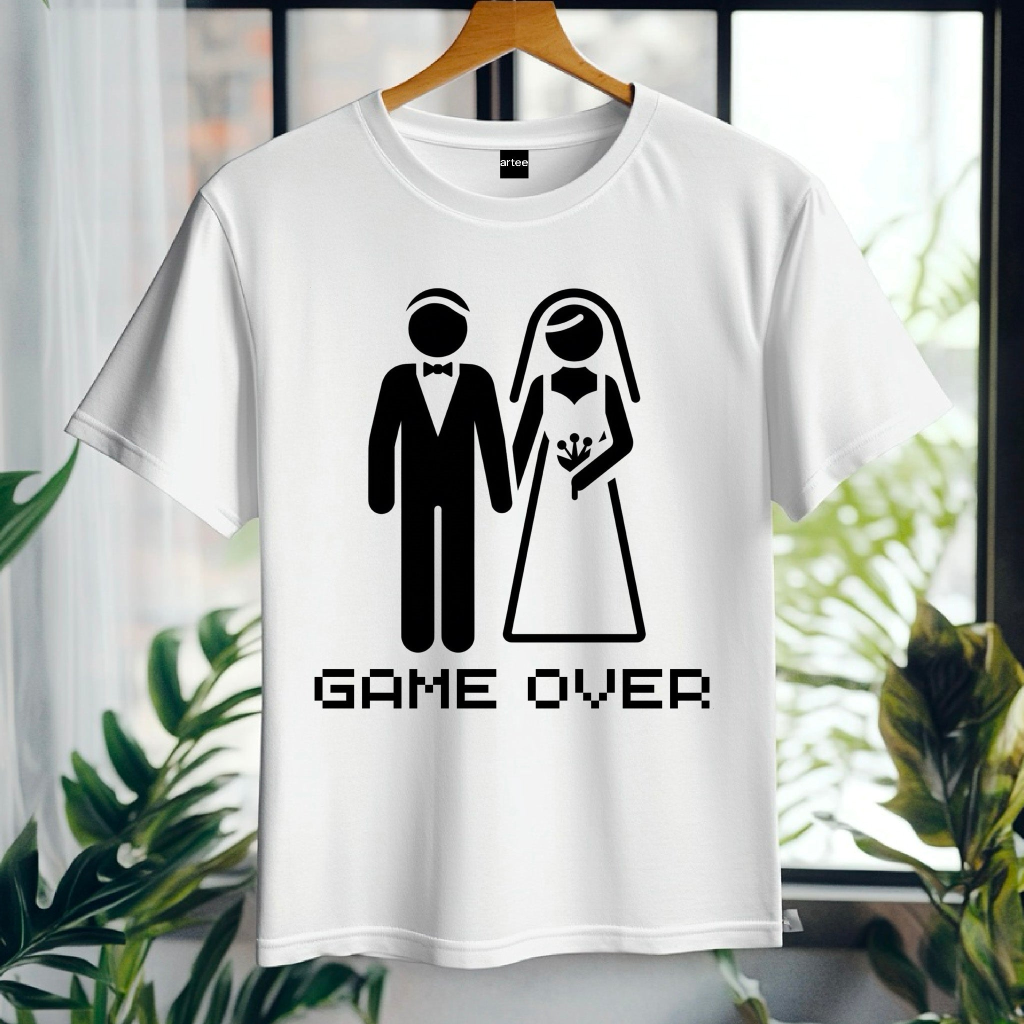 Funny Groom Shirt – Game Over Wedding T-Shirt – Bachelor Party Tee for Men – Just Married Gift – Husband Shirt – Wedding Humor