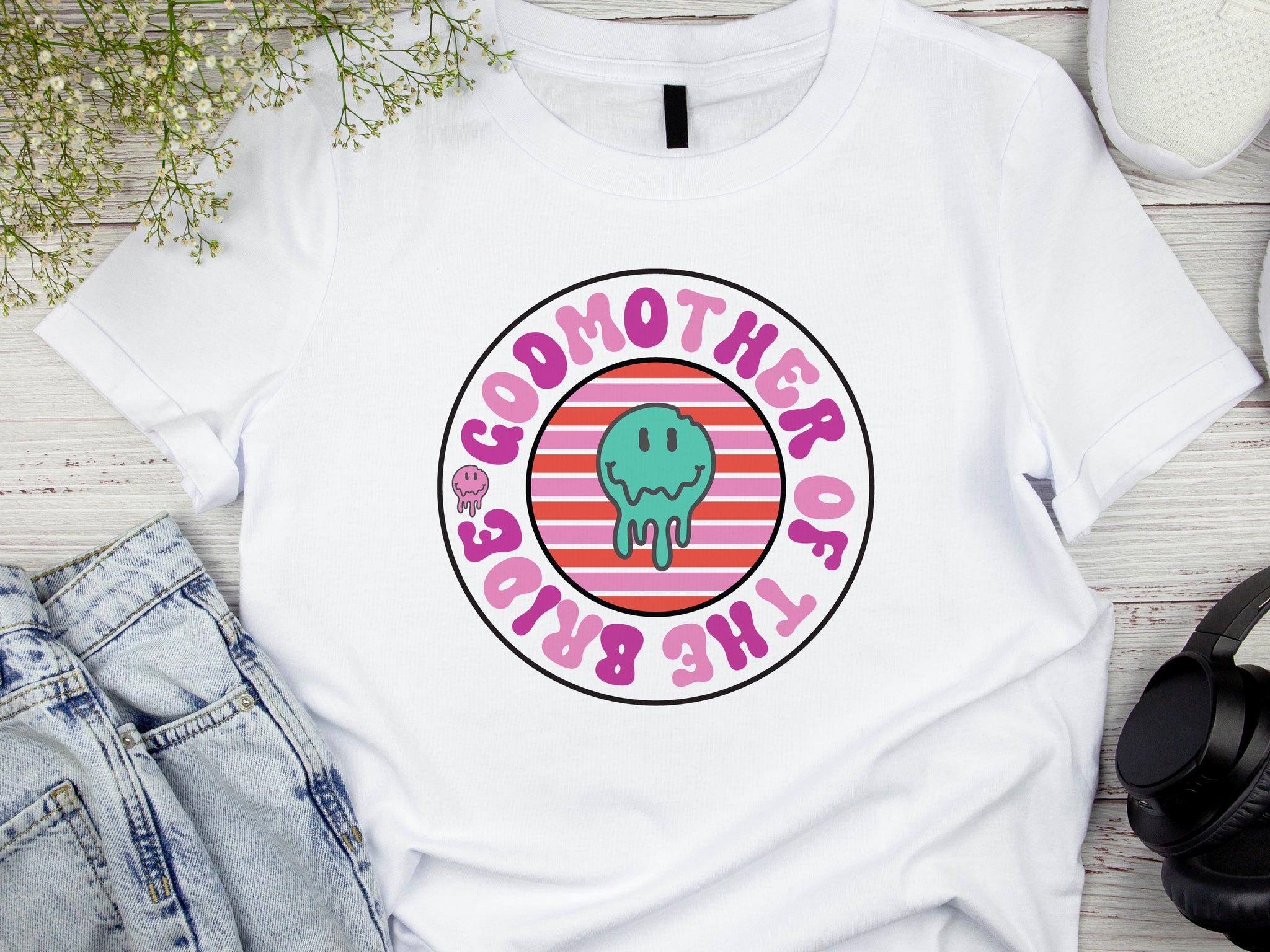 Godmother of the Bride T-Shirt – Wedding Party Tee – Bridal Crew Matching Shirt – Gift for Godmother – Bride’s Family Wedding Outfit