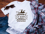 Groom’s Last Rodeo T-Shirt – Funny Stag Party Shirt for Men – Bachelor Party Tee – Western Wedding Outfit – Groomsman Gift