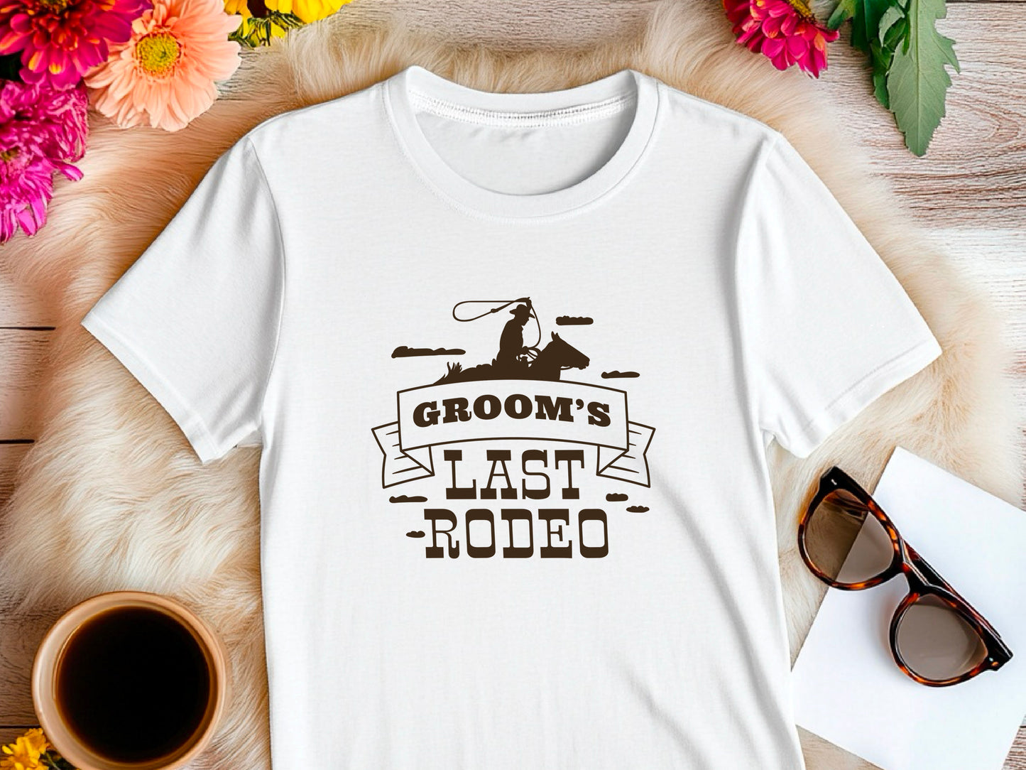 Groom’s Last Rodeo T-Shirt – Funny Stag Party Shirt for Men – Bachelor Party Tee – Western Wedding Outfit – Groomsman Gift