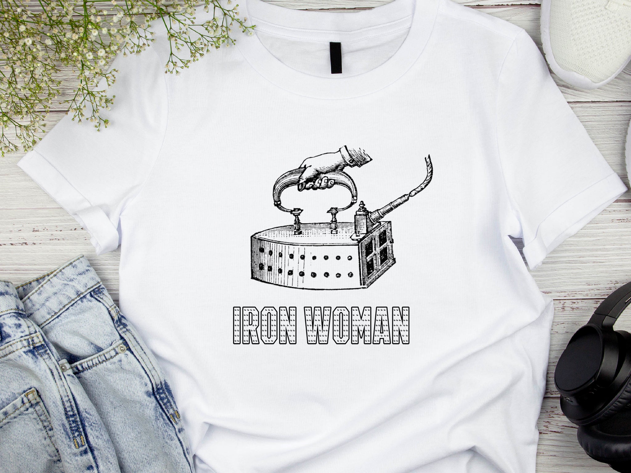 Iron Woman T-Shirt | Marvel Comics Tee | Funny Gift for Mum | Ironman UK Shirt | Gift for Her | Superhero Wales Top Ironman-Inspired T-Shirt