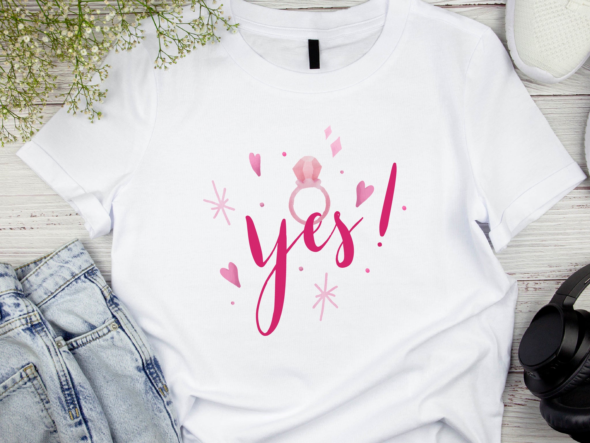 I Said Yes Shirt – Engagement T-Shirt – Bride to Be Tee – Just Engaged Gift – Wedding Planning Shirt
