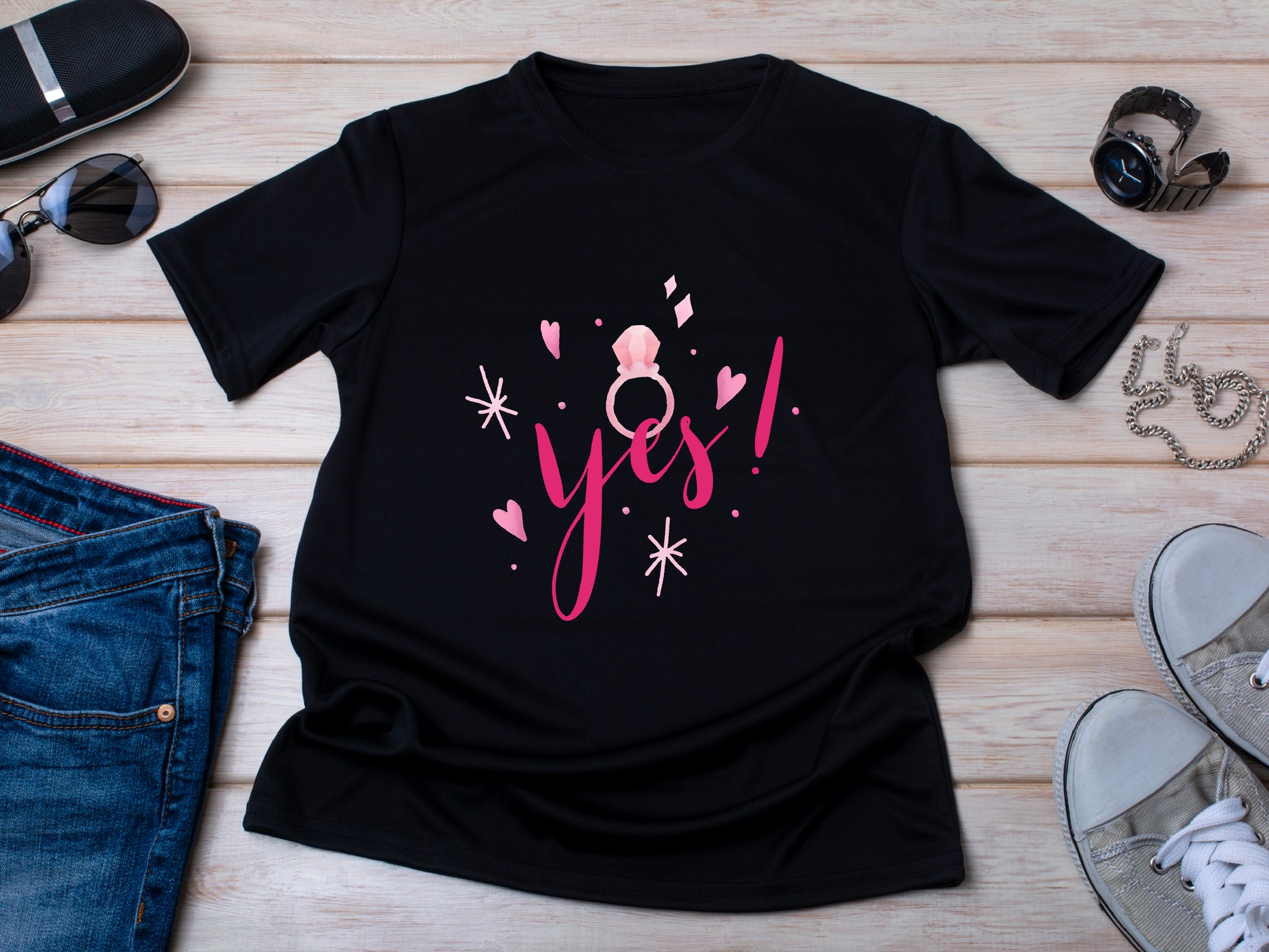 I Said Yes Shirt – Engagement T-Shirt – Bride to Be Tee – Just Engaged Gift – Wedding Planning Shirt