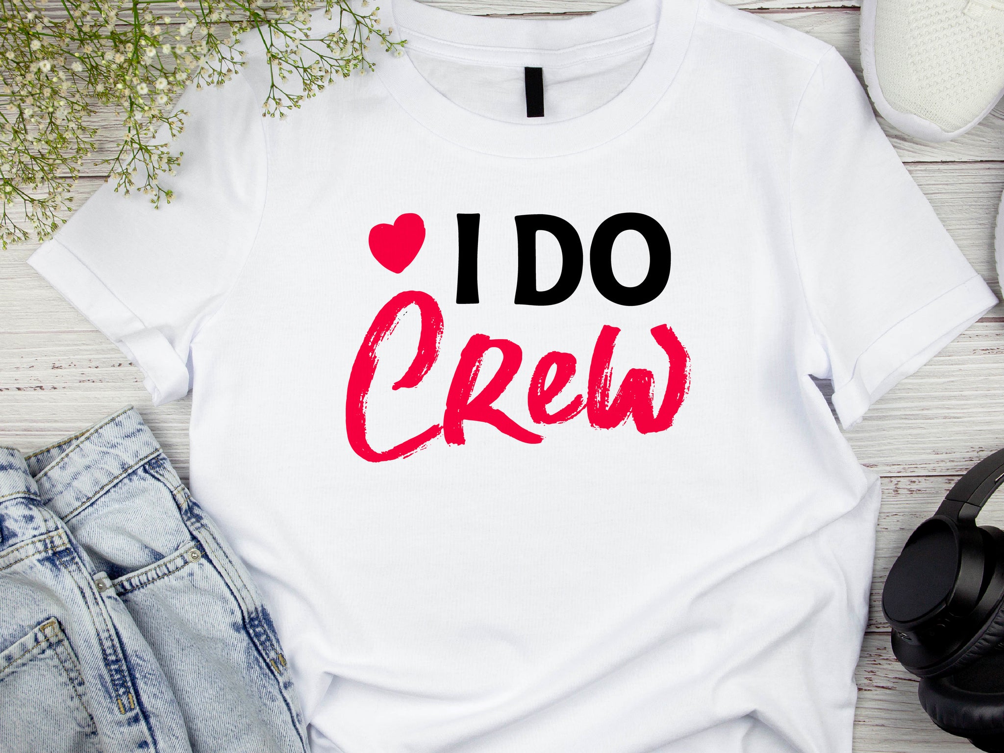 I Do Crew T-Shirt – Bridesmaid Wedding Party Shirt – Matching Bachelorette Tee – Team Bride Outfit – Bridal Shower Gift Idea