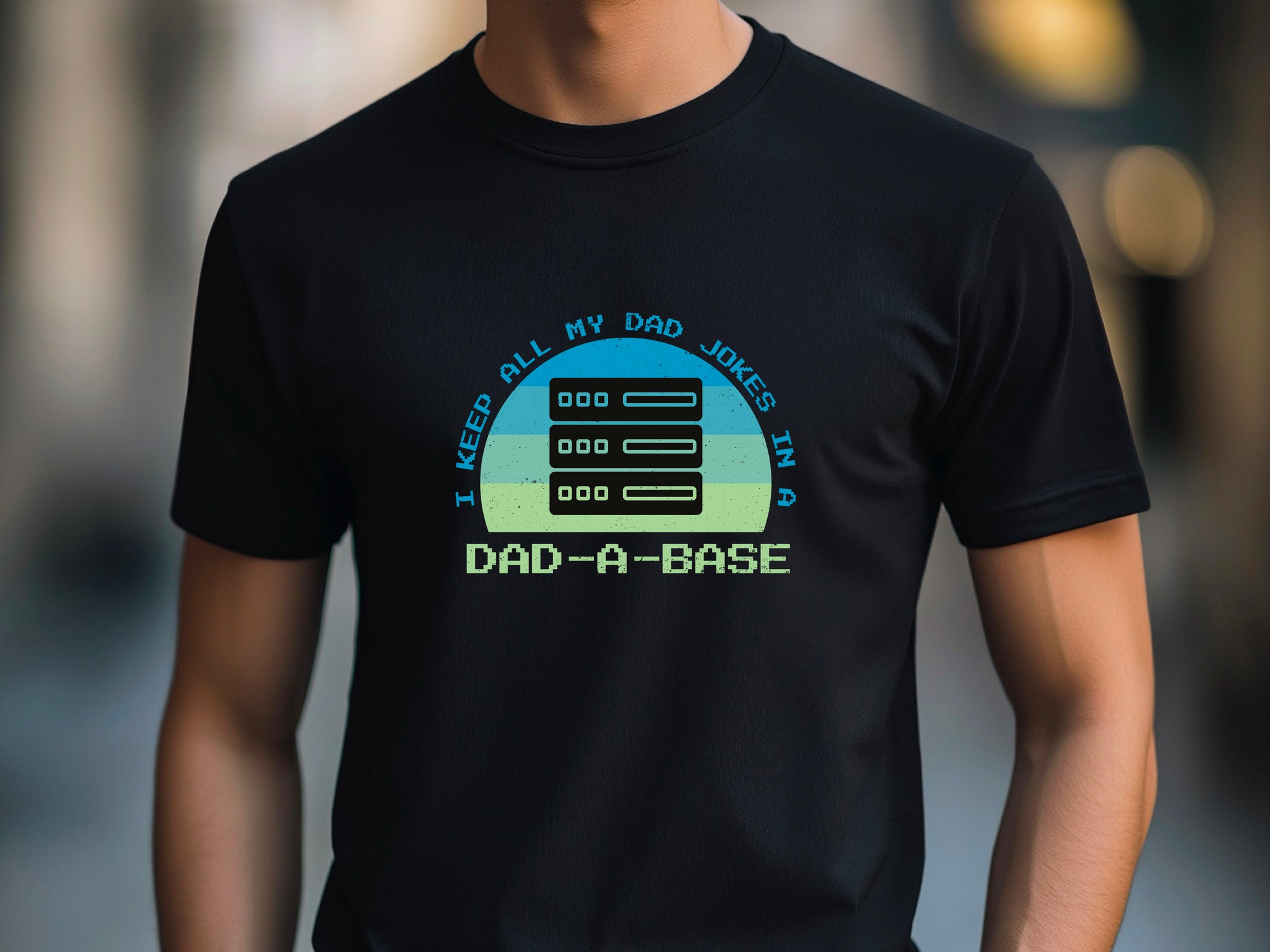 Dad-A-Base Dad Jokes T-Shirt – Funny Fathers Day Gift – Geek Dad Tee – Programmer Dad Shirt – Dad Joke Database Shirt – Gift for Him