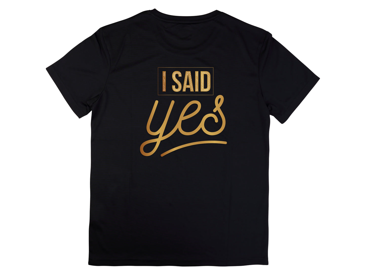 I Said Yes Gold Shirt – Engagement T-Shirt – Bride to Be Tee – Just Engaged Gift – Wedding Planning Shirt – Gold Foil Look T-Shirt
