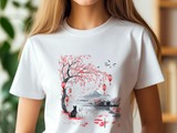 Japanese Cat Lover T-Shirt – Vintage Japanese Art with Cats and Landscapes