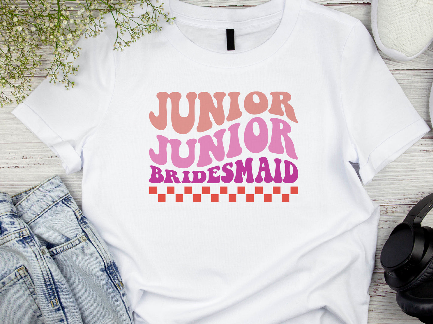 Junior Bridesmaid Shirt – Wedding Party T-Shirt – Flower Girl Sister Tee – Bridal Party Gift – Matching Bachelorette Outfit