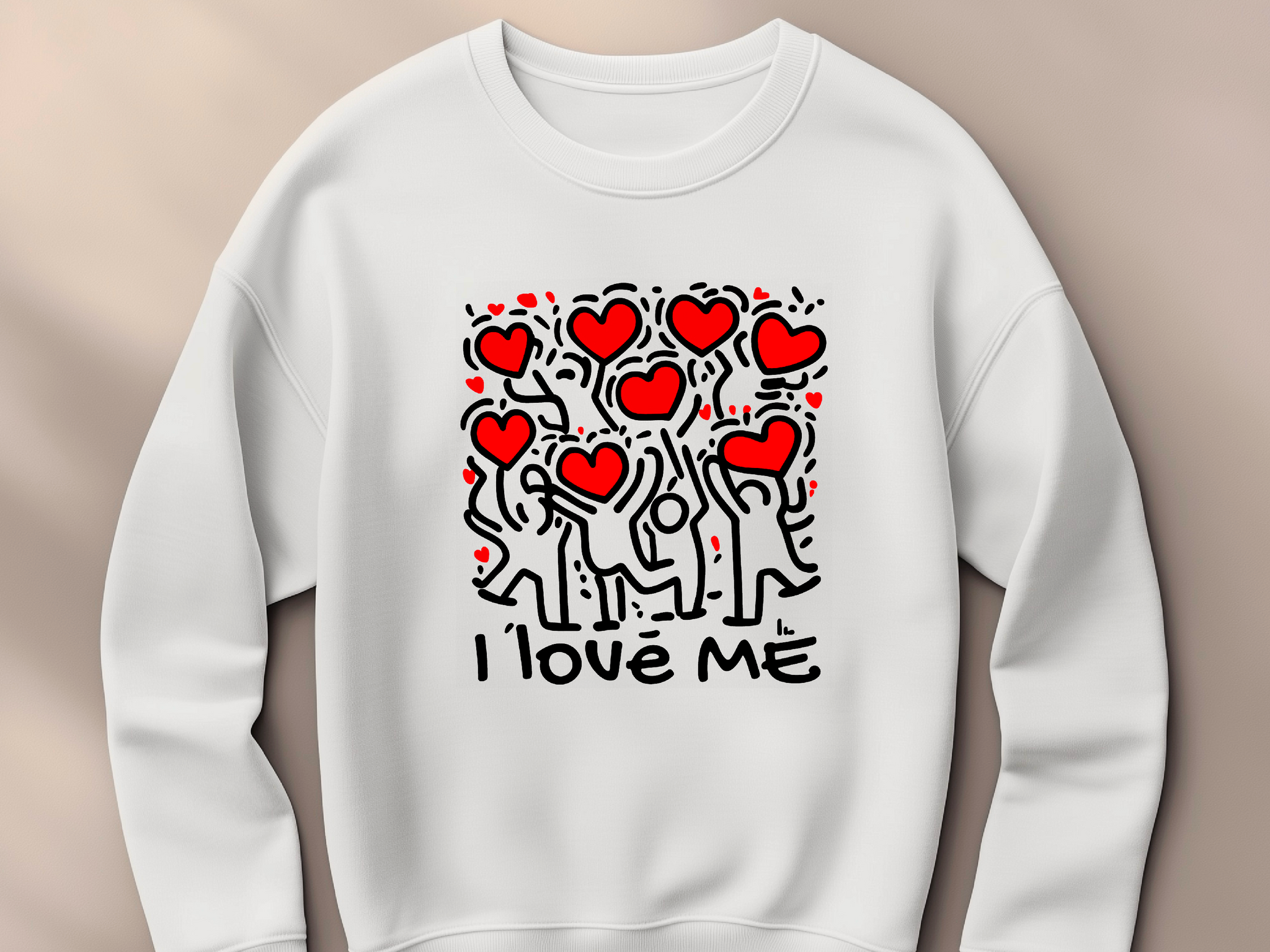 Keith Haring 'I Love Me' T-Shirt | Colorful Print, Heart Art, Valentine's Day Tee, Unisex Casual Style