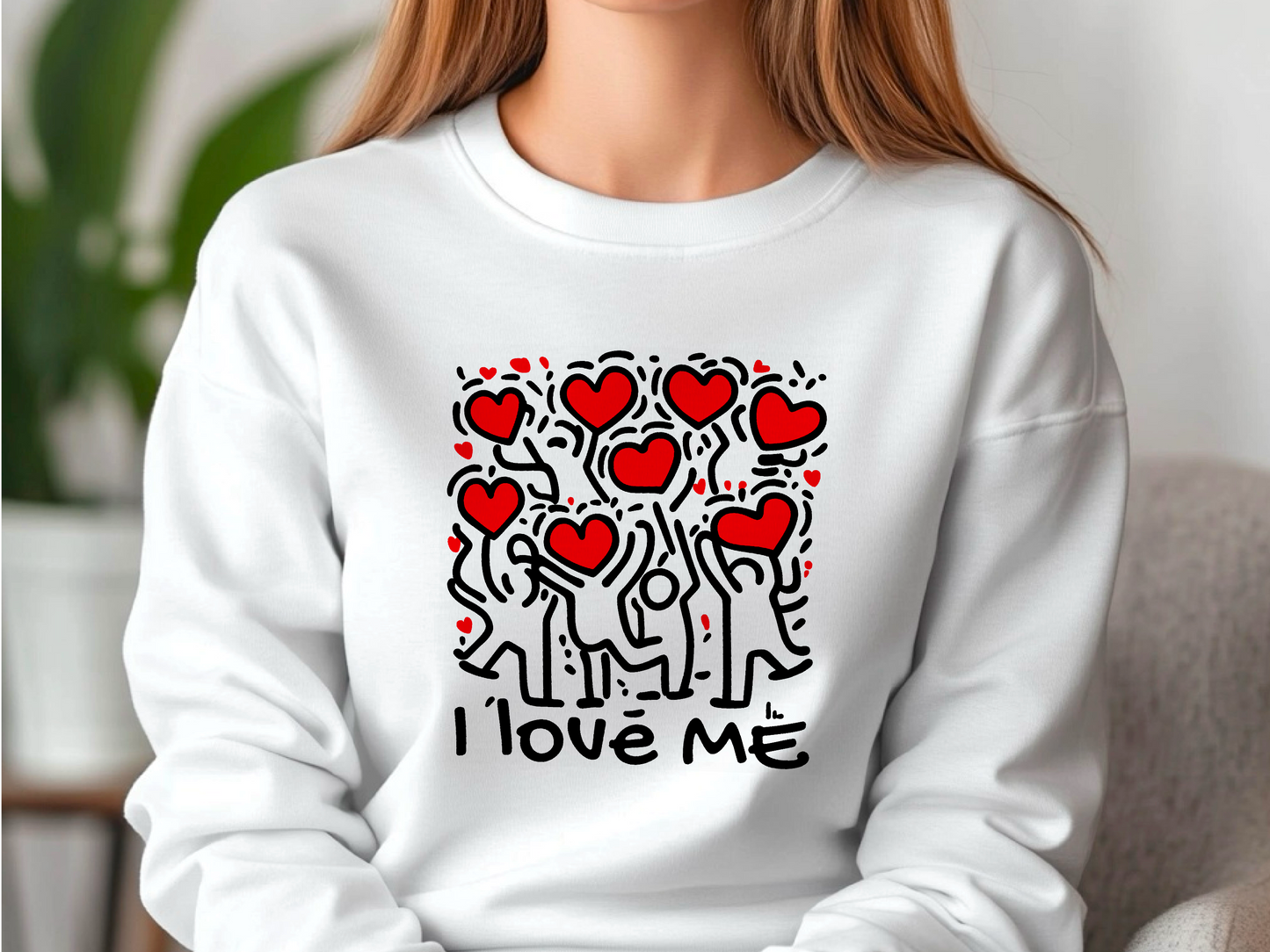 Keith Haring 'I Love Me' T-Shirt | Colorful Print, Heart Art, Valentine's Day Tee, Unisex Casual Style