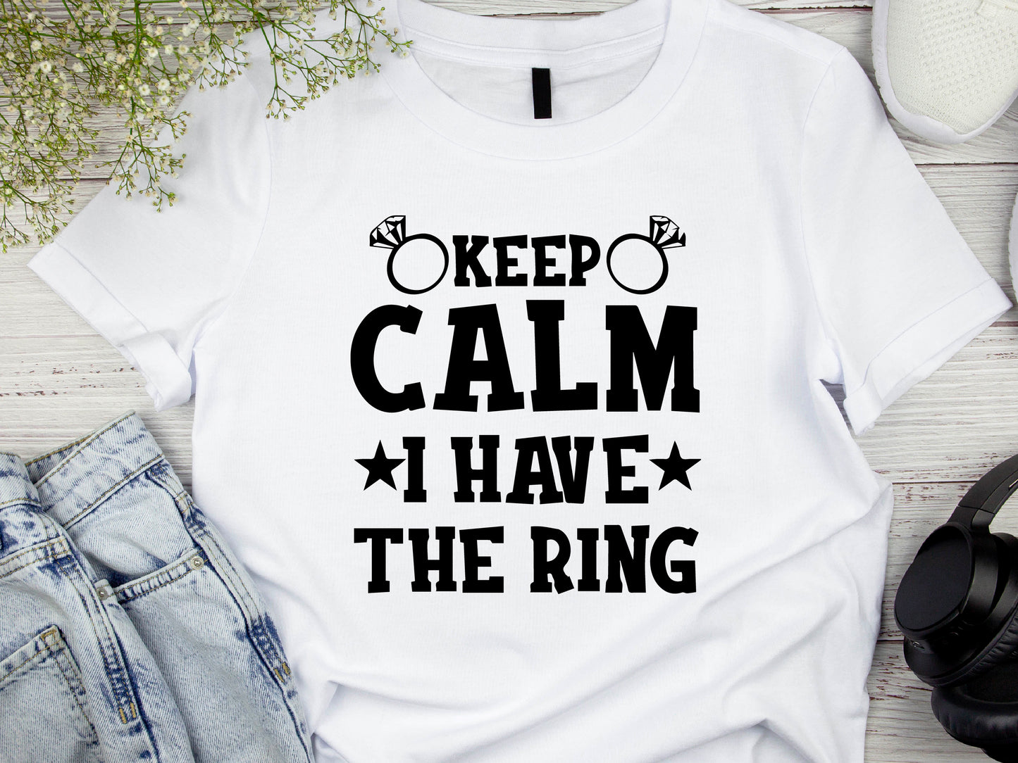 Funny Engagement Shirt – Keep Calm I Have the Ring – Bride to Be T-Shirt – Just Engaged Gift