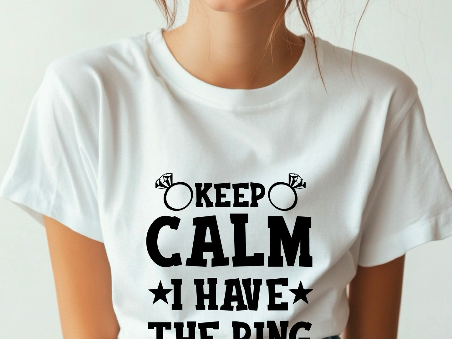 Funny Engagement Shirt – Keep Calm I Have the Ring – Bride to Be T-Shirt – Just Engaged Gift