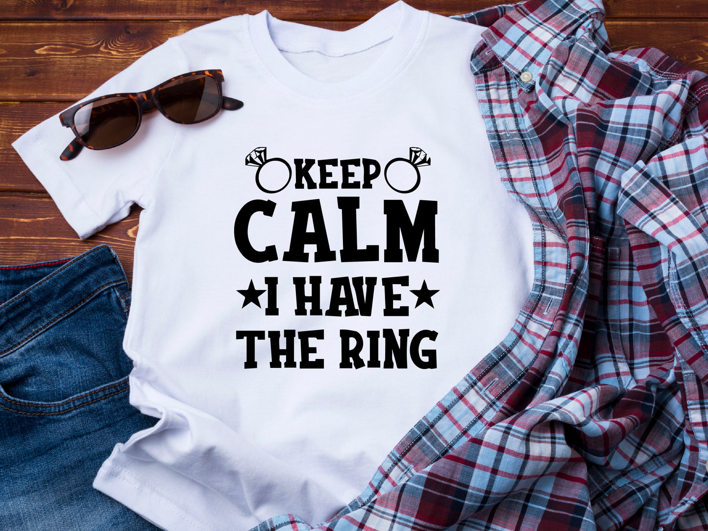 Funny Engagement Shirt – Keep Calm I Have the Ring – Bride to Be T-Shirt – Just Engaged Gift