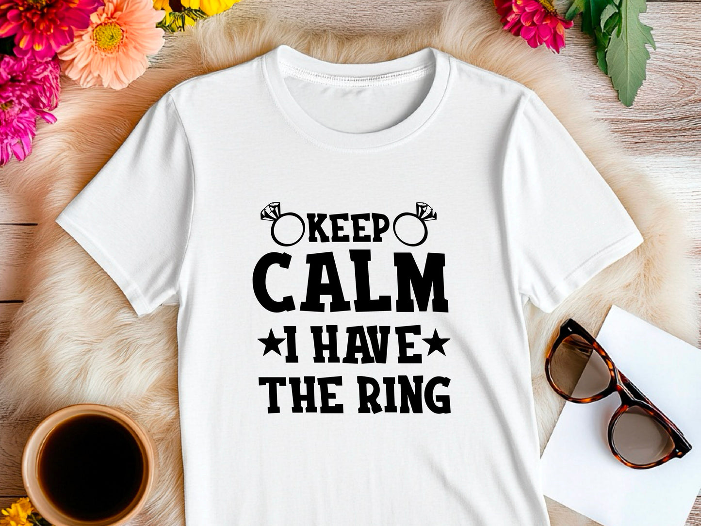 Funny Engagement Shirt – Keep Calm I Have the Ring – Bride to Be T-Shirt – Just Engaged Gift