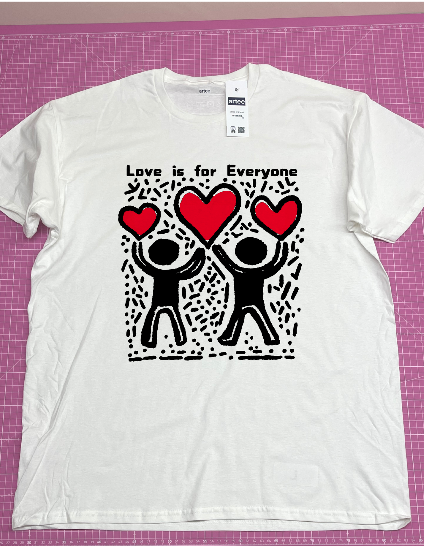 Keith Haring Inspired T-Shirt - Love and Kiss Pop Art Tee, Perfect Valentine Gift