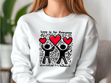 Keith Haring Clothing 'Love is for Everyone' | Colorful Keith Haring Print Sweatshirt, Heart Art, Valentine Sweatshirt, Unisex Fashion, Casual Style