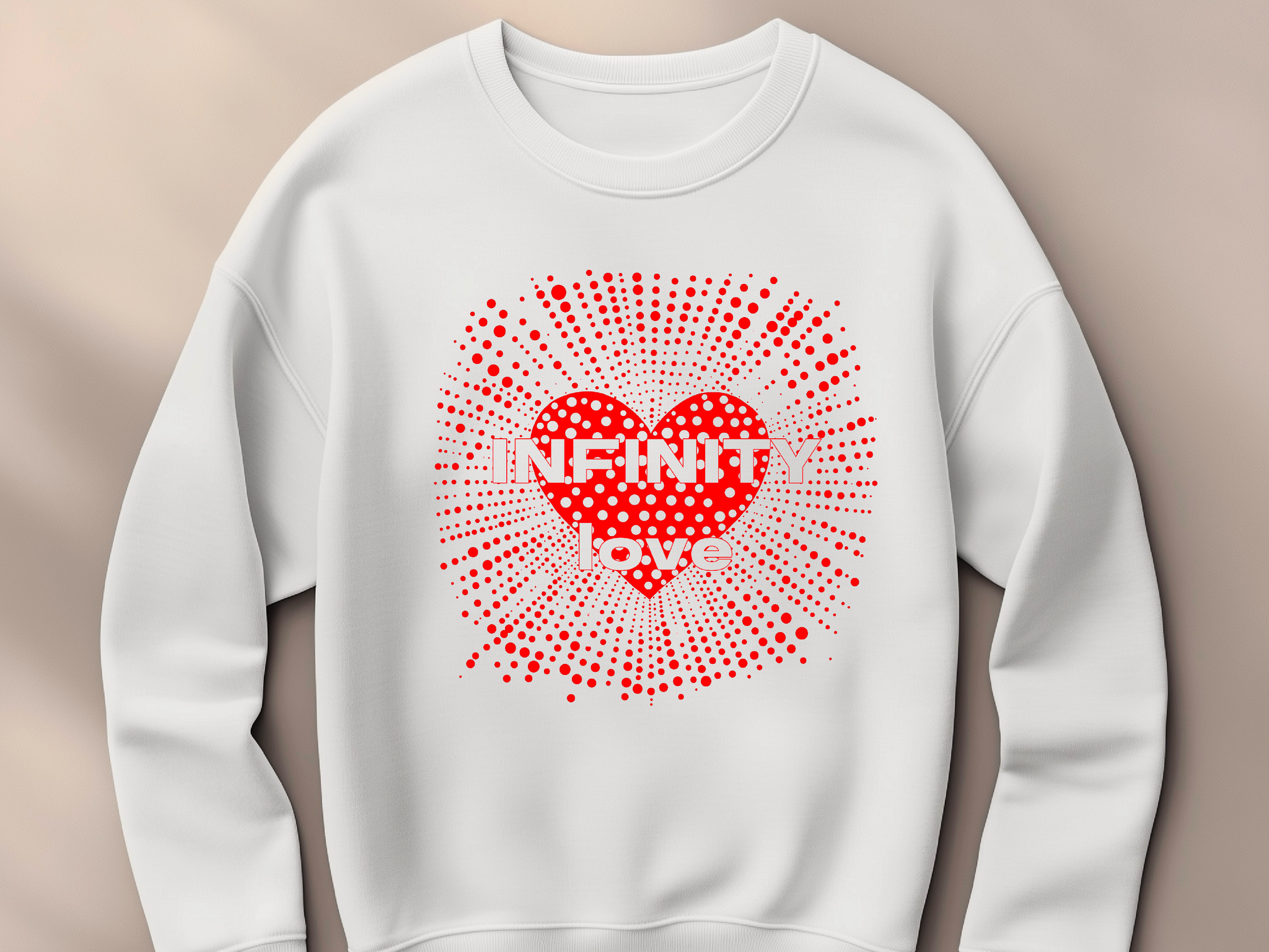 Yayoi Kusama Inspired Infinity Love Sweatshirt - Red Polka Dot Feminist Art, Perfect Valentine Gift