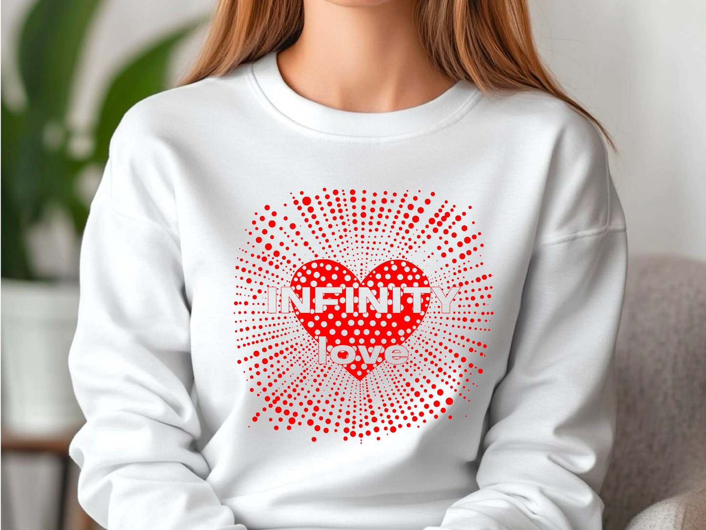 Yayoi Kusama Inspired Infinity Love Sweatshirt - Red Polka Dot Feminist Art, Perfect Valentine Gift