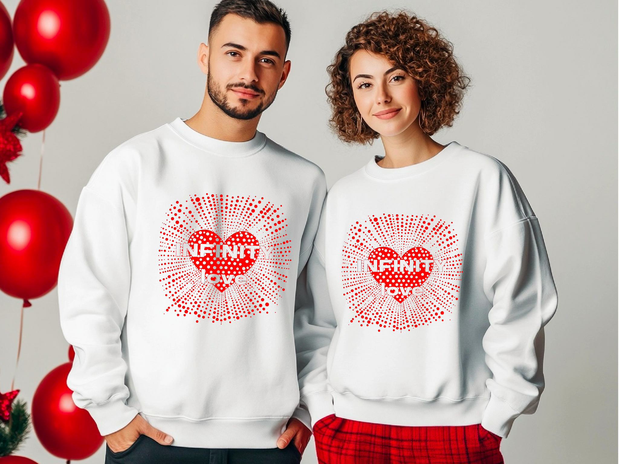 Yayoi Kusama Inspired Infinity Love Sweatshirt - Red Polka Dot Feminist Art, Perfect Valentine Gift