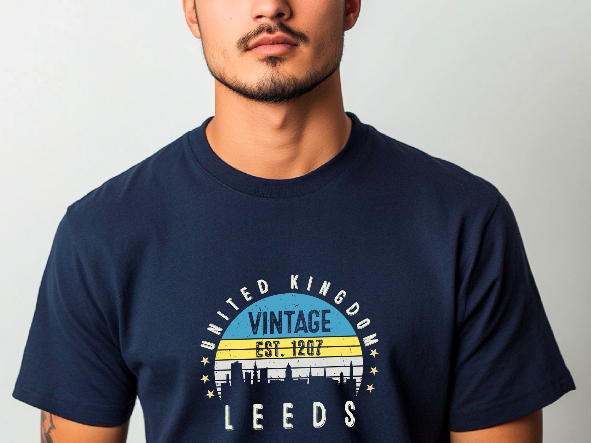 United Kingdom Leeds T-Shirt Est. 1207 | Vintage City Tee | British Heritage Shirt | England Souvenir | Retro Gift Idea