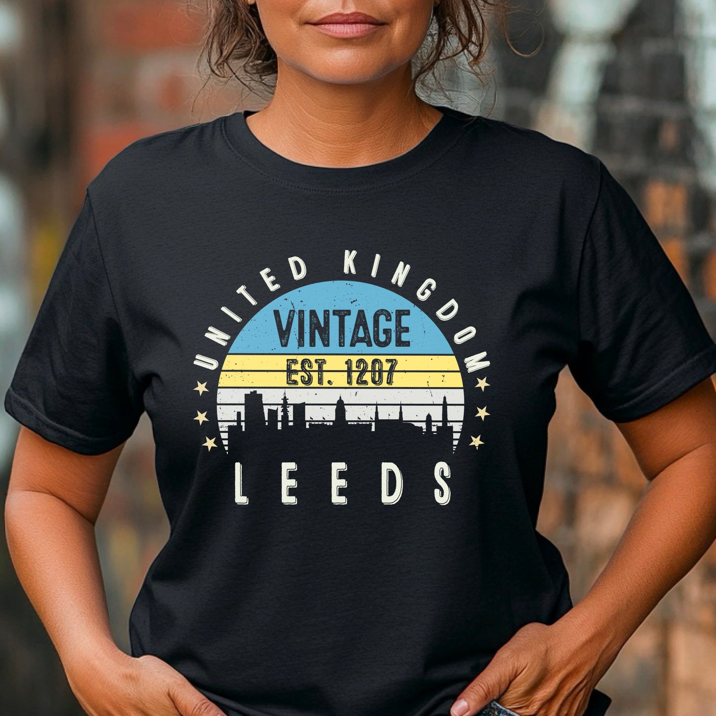 United Kingdom Leeds T-Shirt Est. 1207 | Vintage City Tee | British Heritage Shirt | England Souvenir | Retro Gift Idea