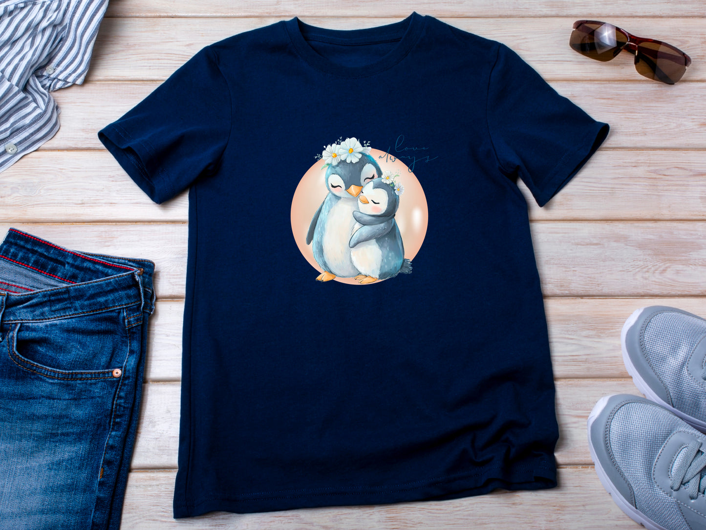 Love always penguins Shirt, Cute Penguin T-Shirt For Women, Penguin Lovers Shirt, Penguins, Mama Gift, Mommy Shirt