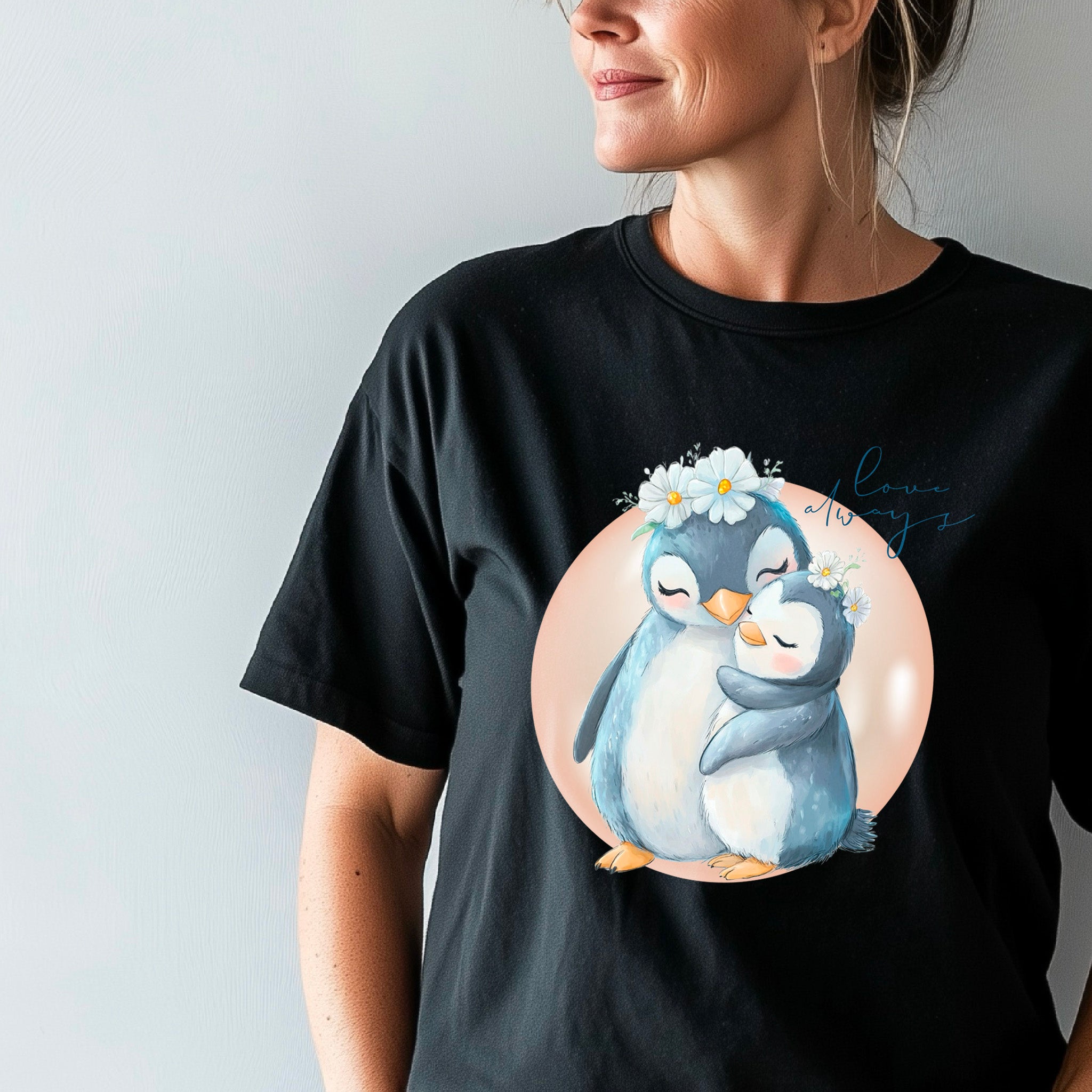Love always penguins Shirt, Cute Penguin T-Shirt For Women, Penguin Lovers Shirt, Penguins, Mama Gift, Mommy Shirt