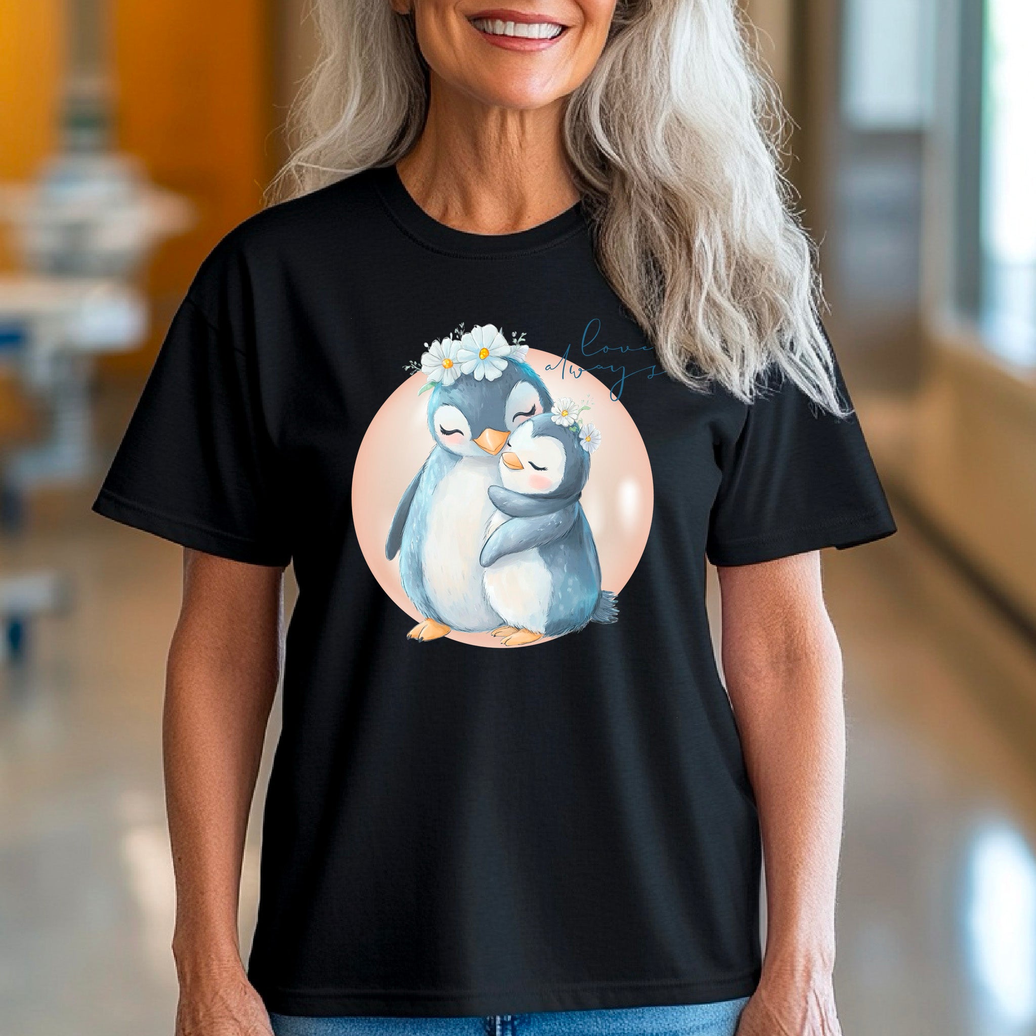 Love always penguins Shirt, Cute Penguin T-Shirt For Women, Penguin Lovers Shirt, Penguins, Mama Gift, Mommy Shirt