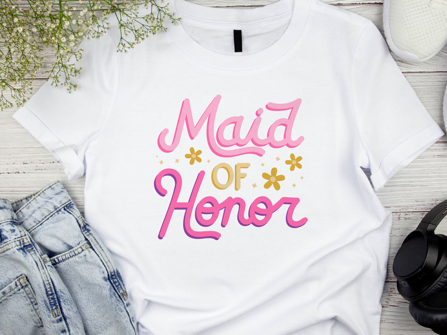 Maid of Honor T-Shirt – Bridal Party Shirt – Bridesmaid Proposal Gift – Wedding T-Shirt – Bachelorette Party Tee