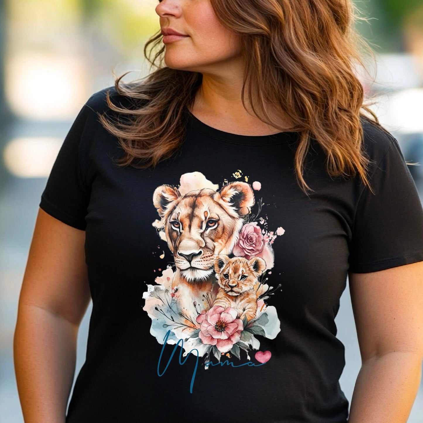 Mama lion watercolour T-shirt, lion and lioness shirt Tshirt, Mothers Day Shirt