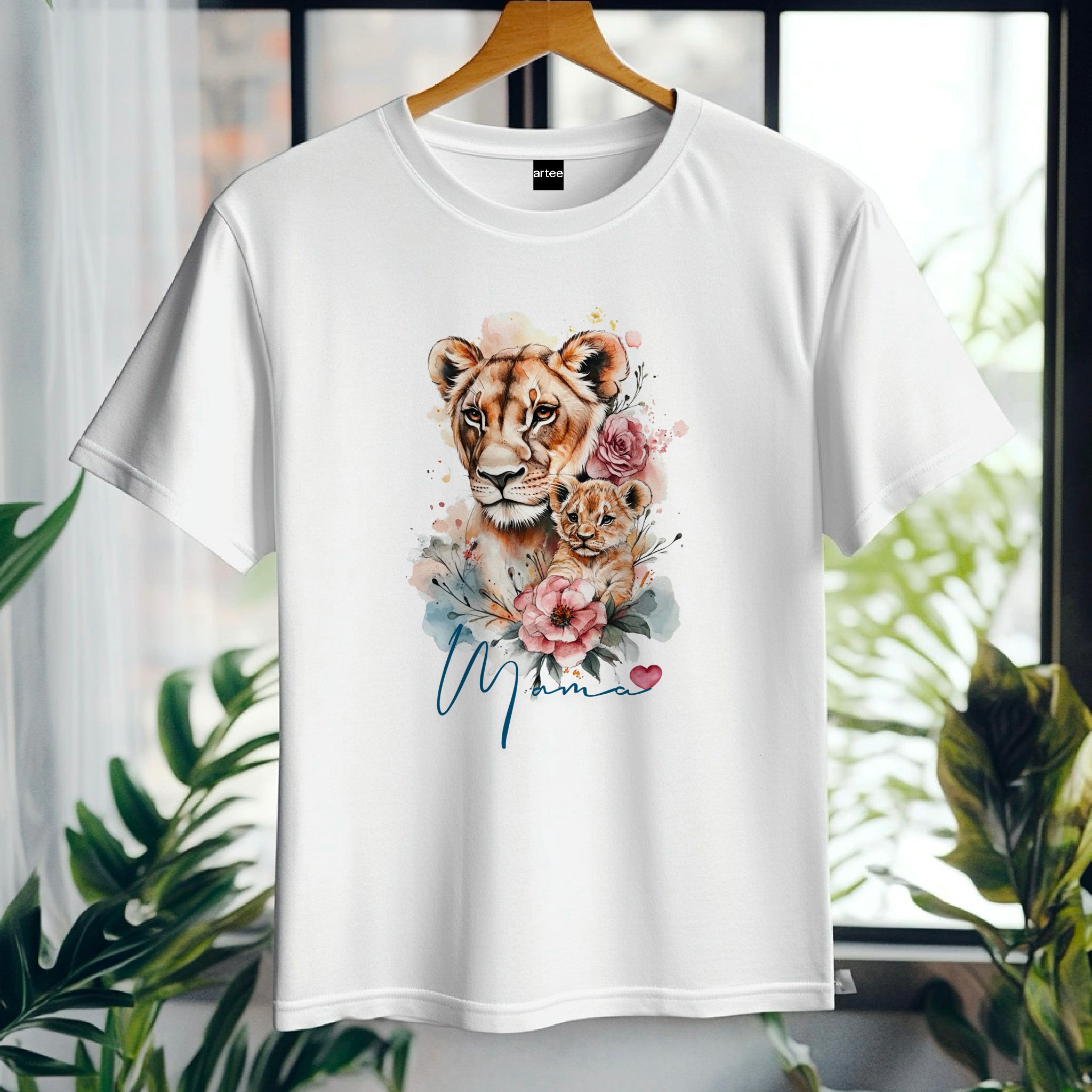 Mama lion watercolour T-shirt, lion and lioness shirt Tshirt, Mothers Day Shirt