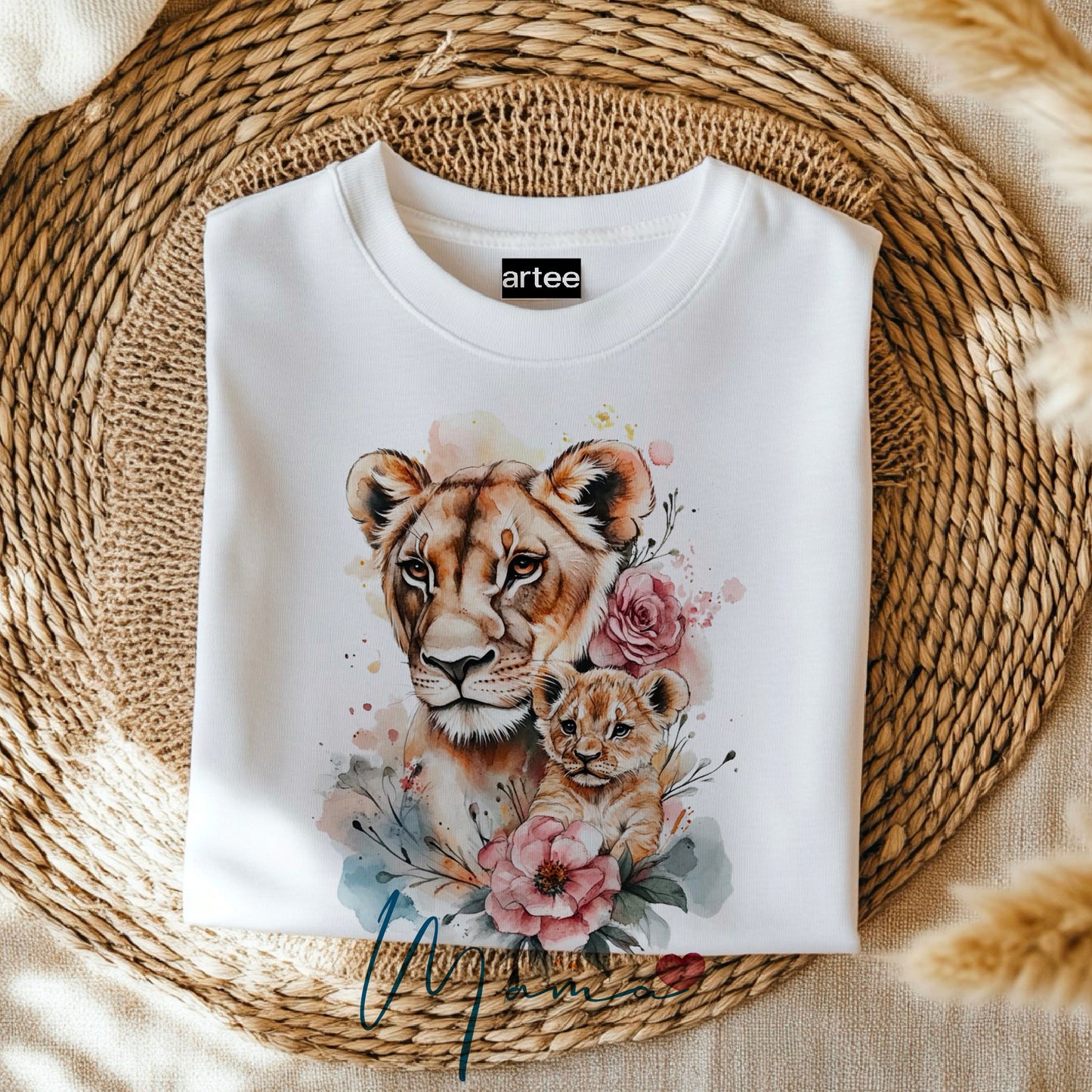 Mama lion watercolour T-shirt, lion and lioness shirt Tshirt, Mothers Day Shirt