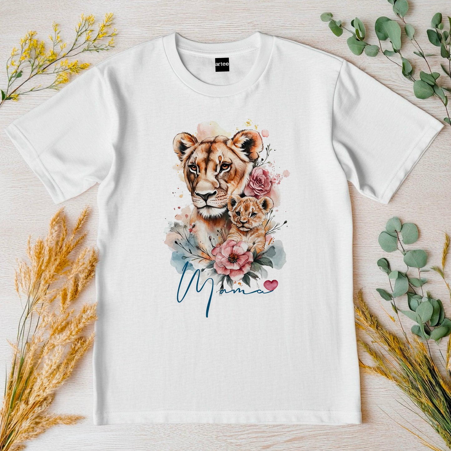 Mama lion watercolour T-shirt, lion and lioness shirt Tshirt, Mothers Day Shirt
