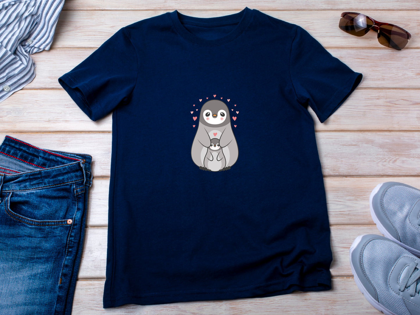 Mama Penguin Shirt, Cute Penguin T-Shirt For Women, Penguin Lovers Shirt, Aquatic Flightless Bird Shirt, Penguins, Mama Gift, Mommy Shirt
