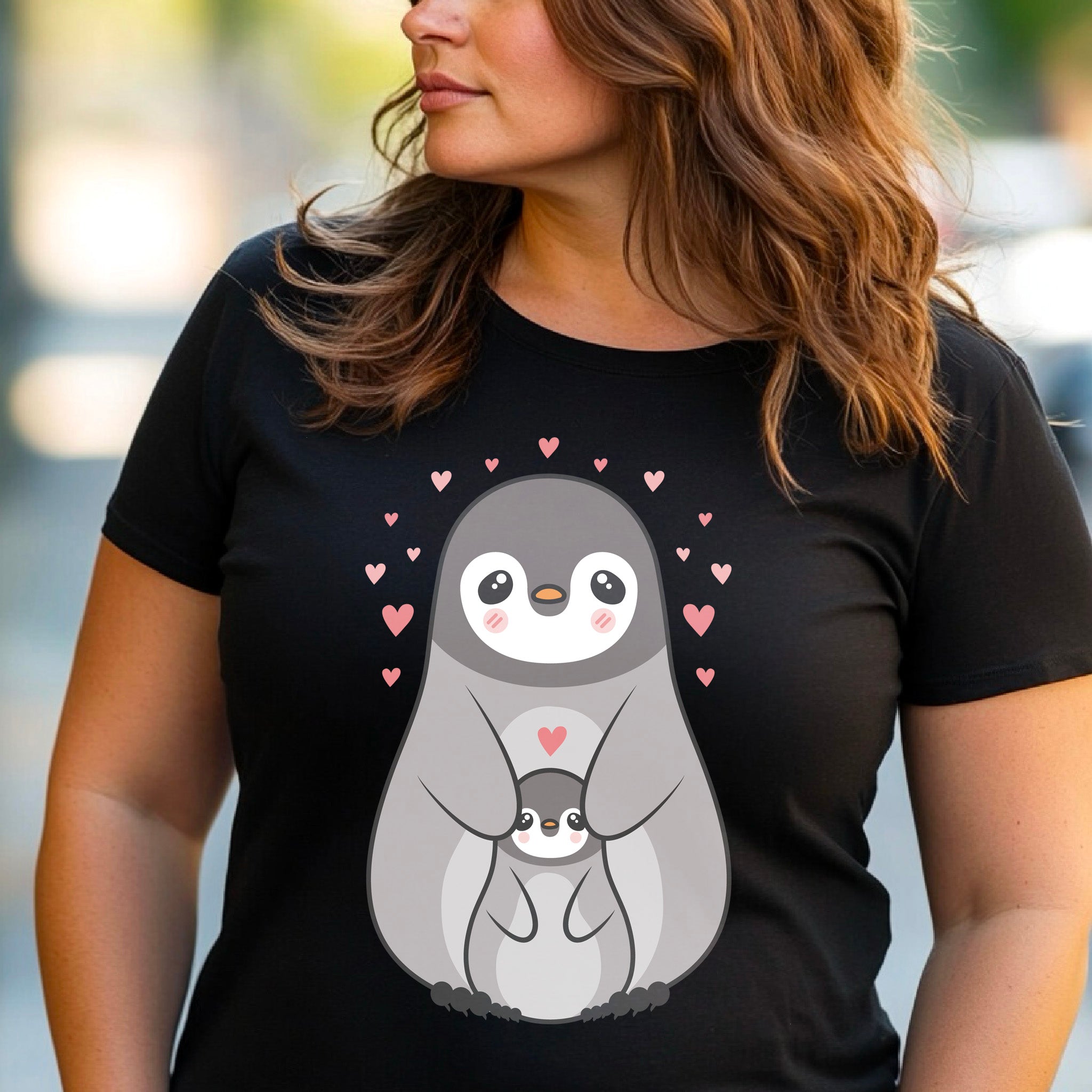Mama Penguin Shirt, Cute Penguin T-Shirt For Women, Penguin Lovers Shirt, Aquatic Flightless Bird Shirt, Penguins, Mama Gift, Mommy Shirt