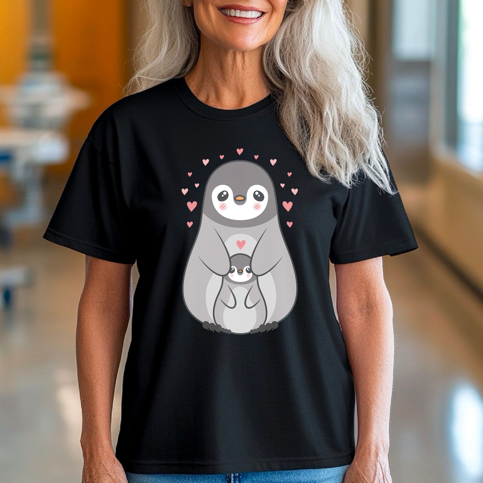 Mama Penguin Shirt, Cute Penguin T-Shirt For Women, Penguin Lovers Shirt, Aquatic Flightless Bird Shirt, Penguins, Mama Gift, Mommy Shirt