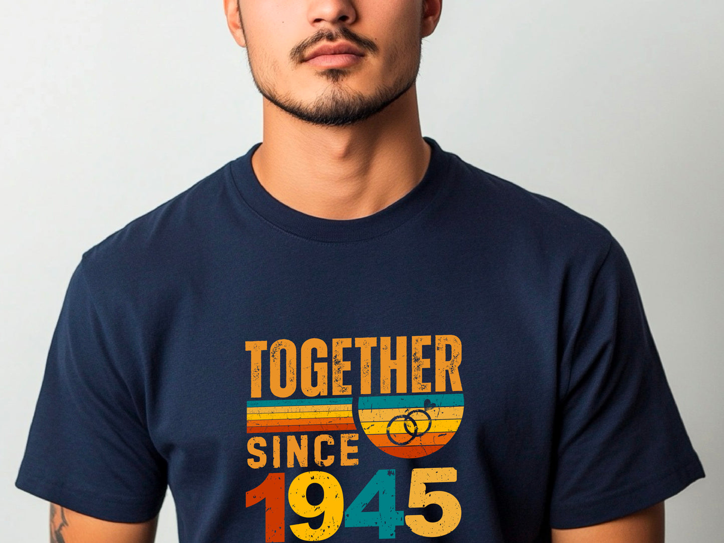 Together Since 1945 Shirt – Custom Anniversary T-Shirt – Husband Wife Matching Tee – Vintage Style Couple Gift – Est 1945 Love Shirt