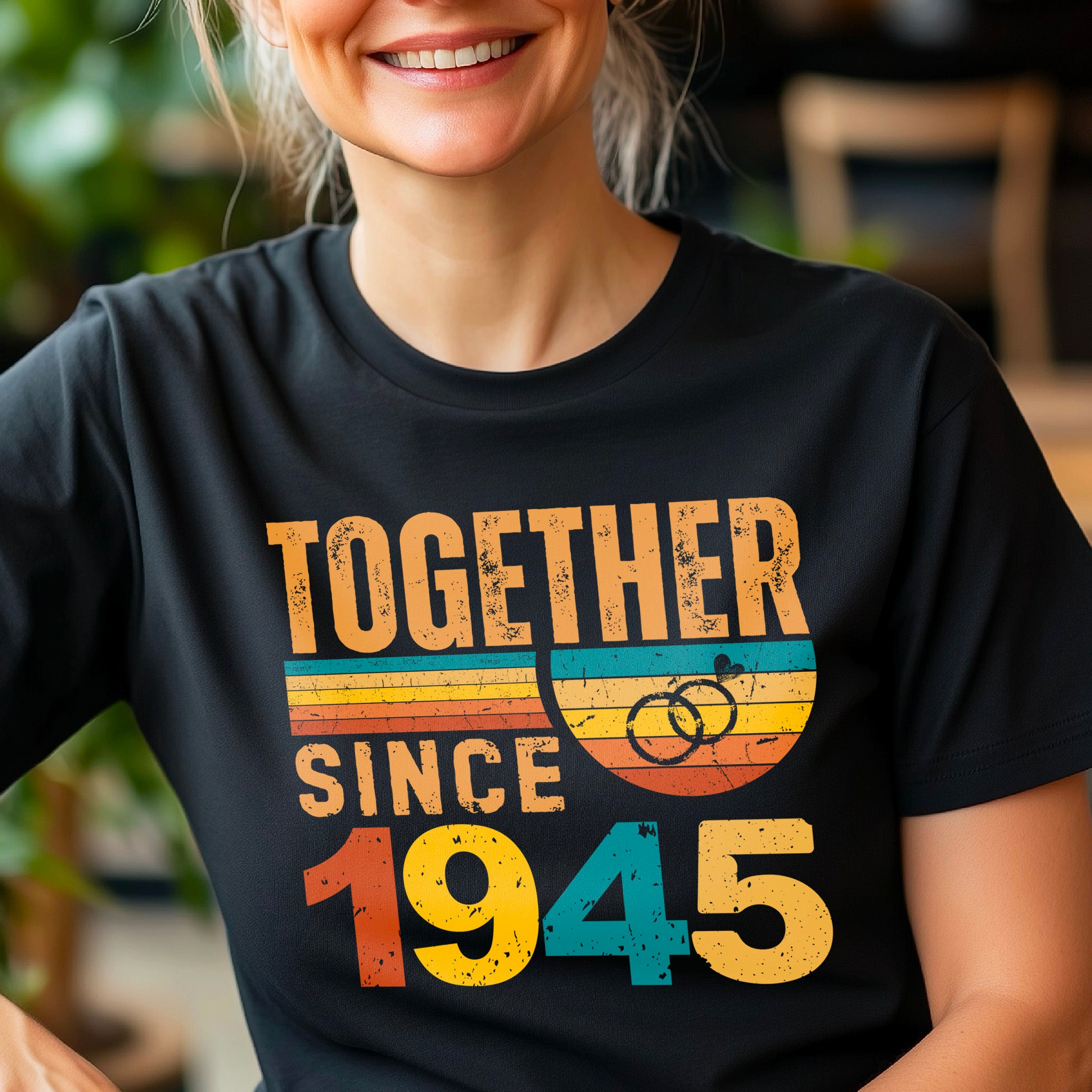 Together Since 1945 Shirt – Custom Anniversary T-Shirt – Husband Wife Matching Tee – Vintage Style Couple Gift – Est 1945 Love Shirt