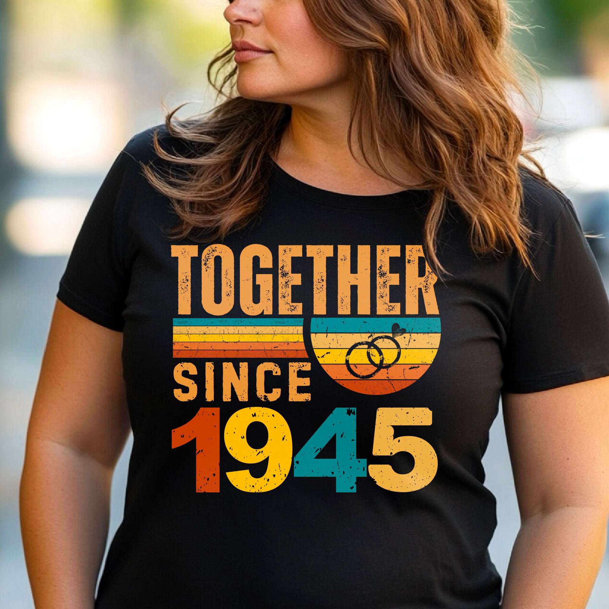 Together Since 1945 Shirt – Custom Anniversary T-Shirt – Husband Wife Matching Tee – Vintage Style Couple Gift – Est 1945 Love Shirt
