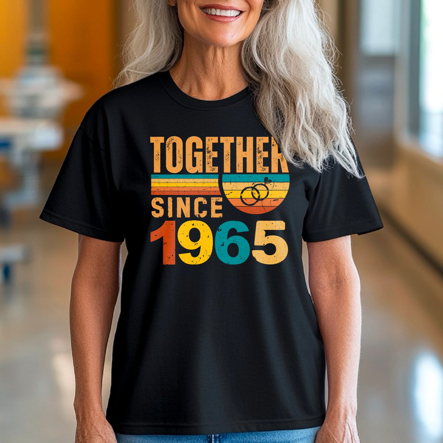 Matching Couple Tee, Husband Wife Unisex Shirt, Est 1965 Love Gift, Rings Together Since 1965 Shirt – 60th Anniversary T-Shirt