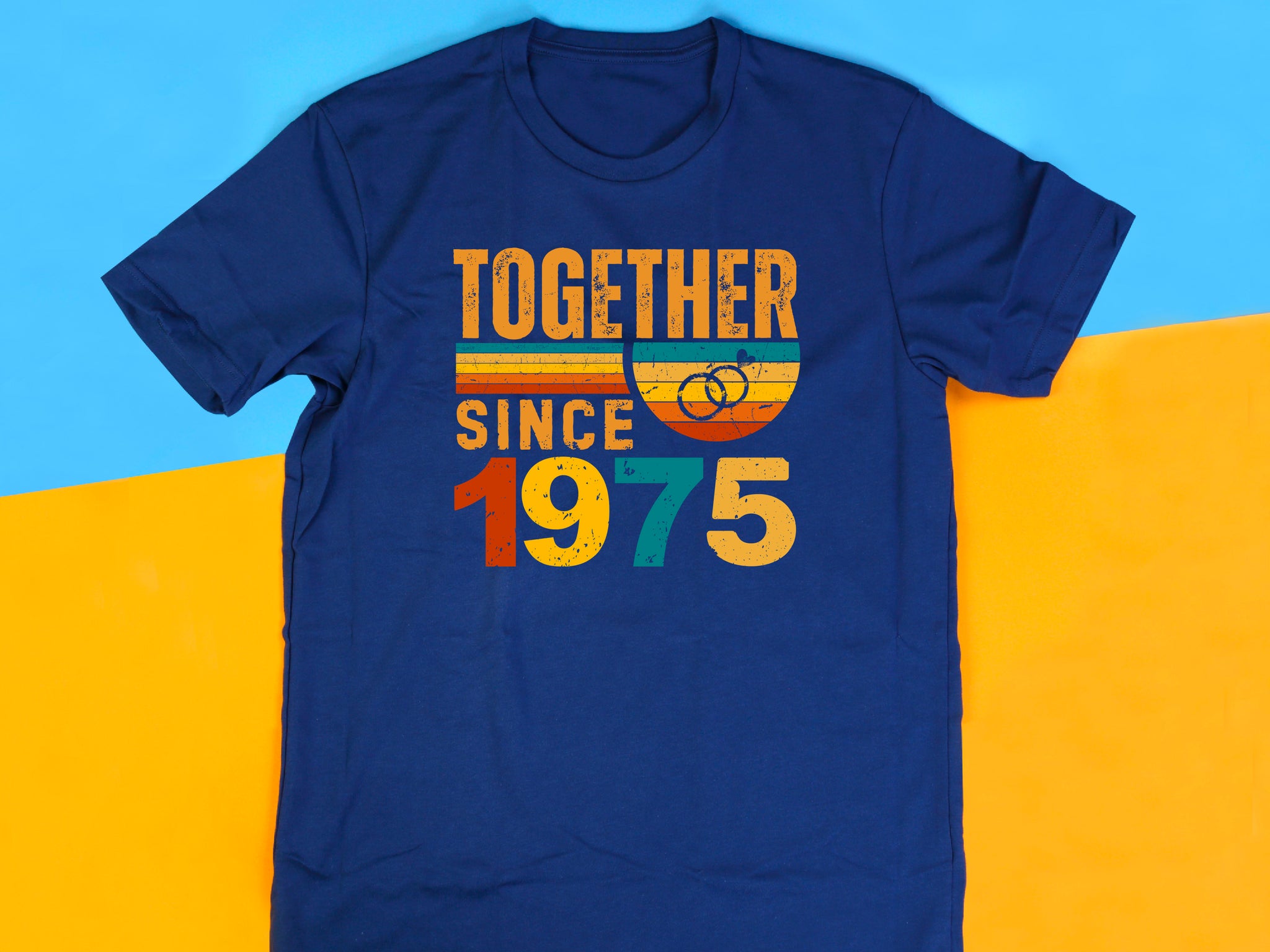 Matching Couple Tee, Husband Wife Unisex Shirt, Est 1975 Love Gift, Rings Together Since 1975 Shirt – 50th Anniversary T-Shirt
