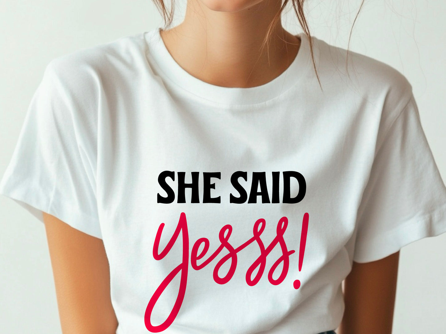 She Said Yees T-Shirt – Funny Engagement Shirt – Bride to Be Tee – Wedding Party Shirt – Bachelorette Gift Idea
