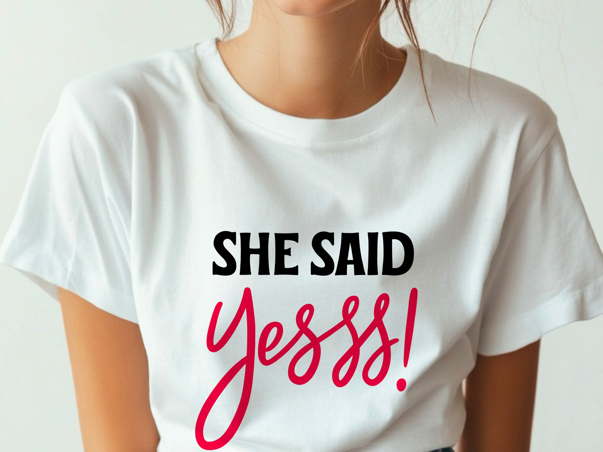 She Said Yees T-Shirt – Funny Engagement Shirt – Bride to Be Tee – Wedding Party Shirt – Bachelorette Gift Idea
