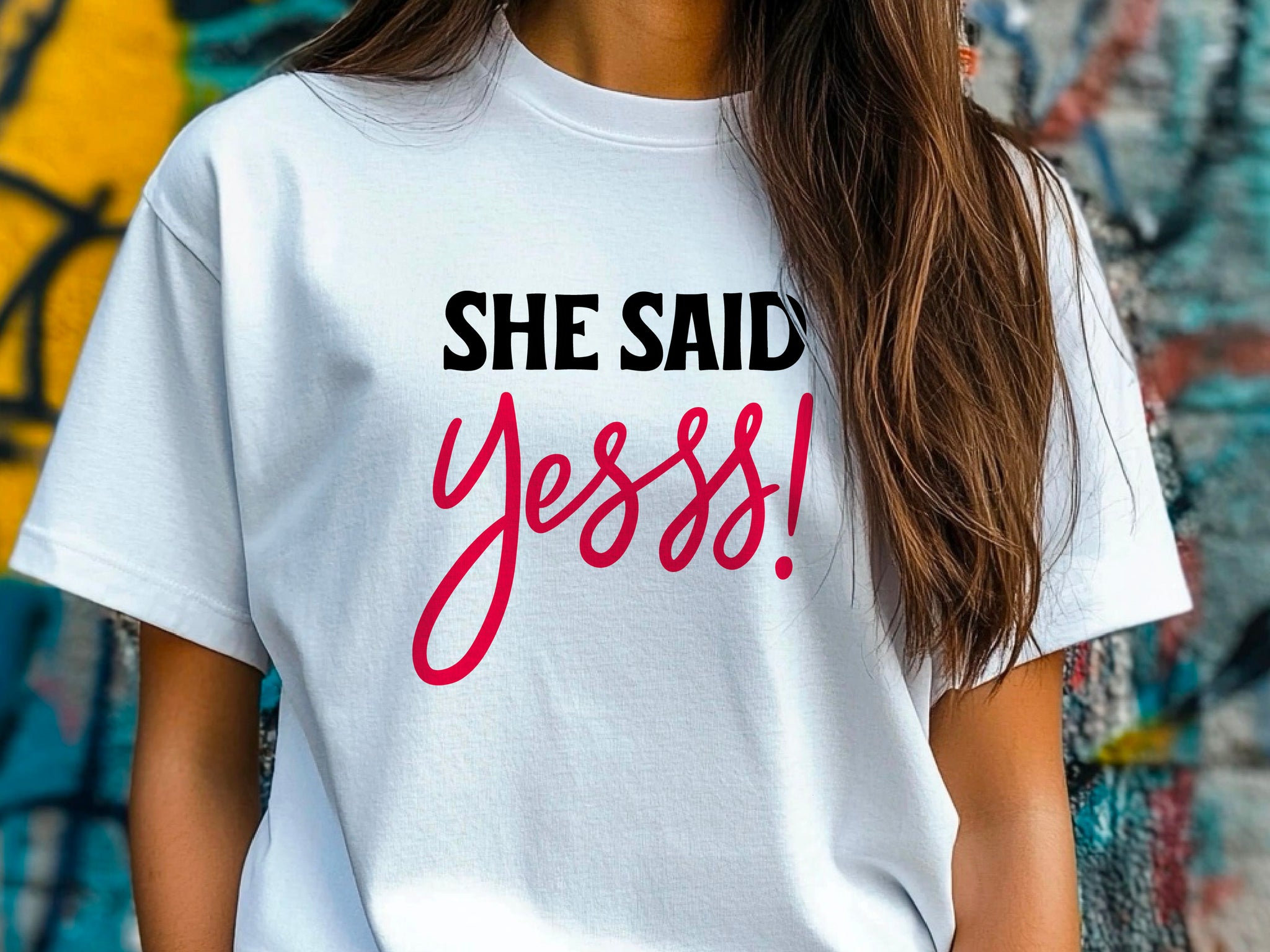She Said Yees T-Shirt – Funny Engagement Shirt – Bride to Be Tee – Wedding Party Shirt – Bachelorette Gift Idea