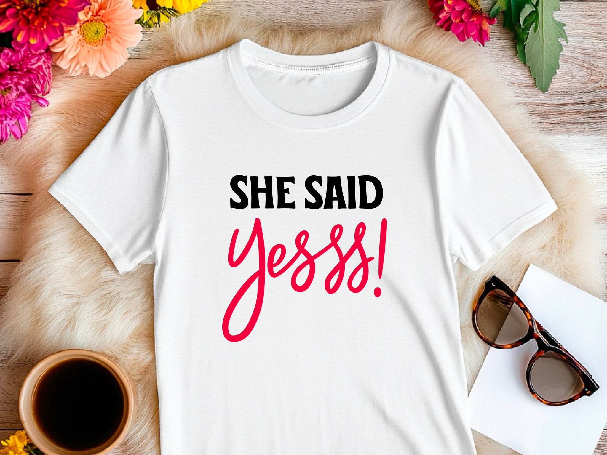 She Said Yees T-Shirt – Funny Engagement Shirt – Bride to Be Tee – Wedding Party Shirt – Bachelorette Gift Idea