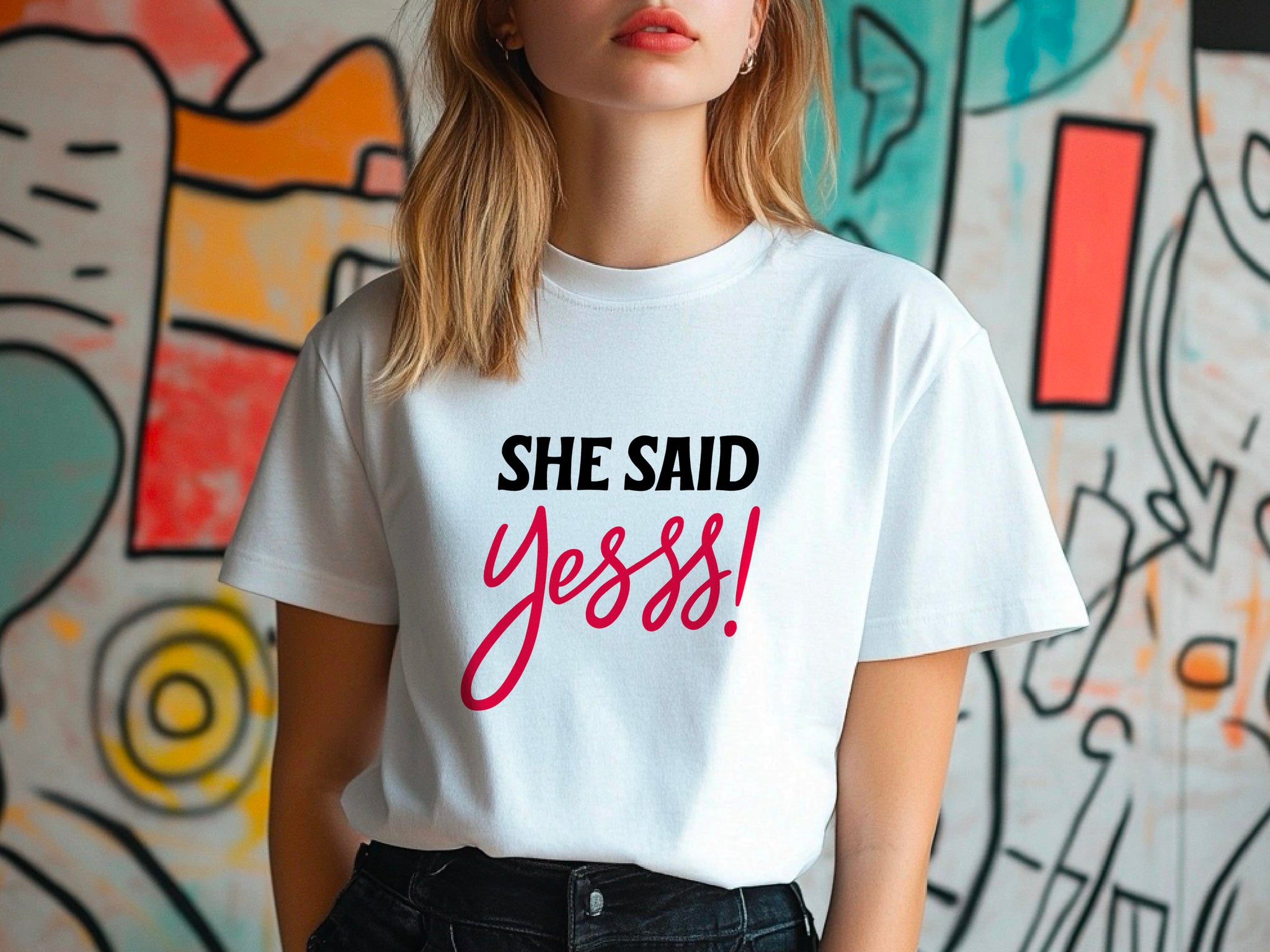 She Said Yees T-Shirt – Funny Engagement Shirt – Bride to Be Tee – Wedding Party Shirt – Bachelorette Gift Idea