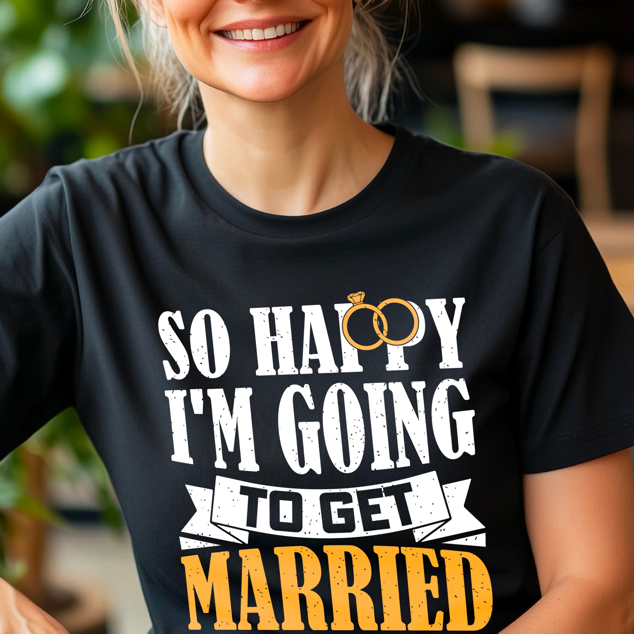 So Happy I’m Getting Married T-Shirt – Cute Bride Wedding Shirt – Engagement Gift for Her – Bridal Shower Tee – Bachelorette Outfit