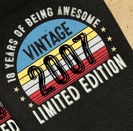 Socks 18th Birthday Gifts For Men Or Women Awesome Since 2007 18 Years Old